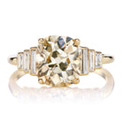 3 carat Champagne Colored Old Mine Cut Diamond Engagement Ring