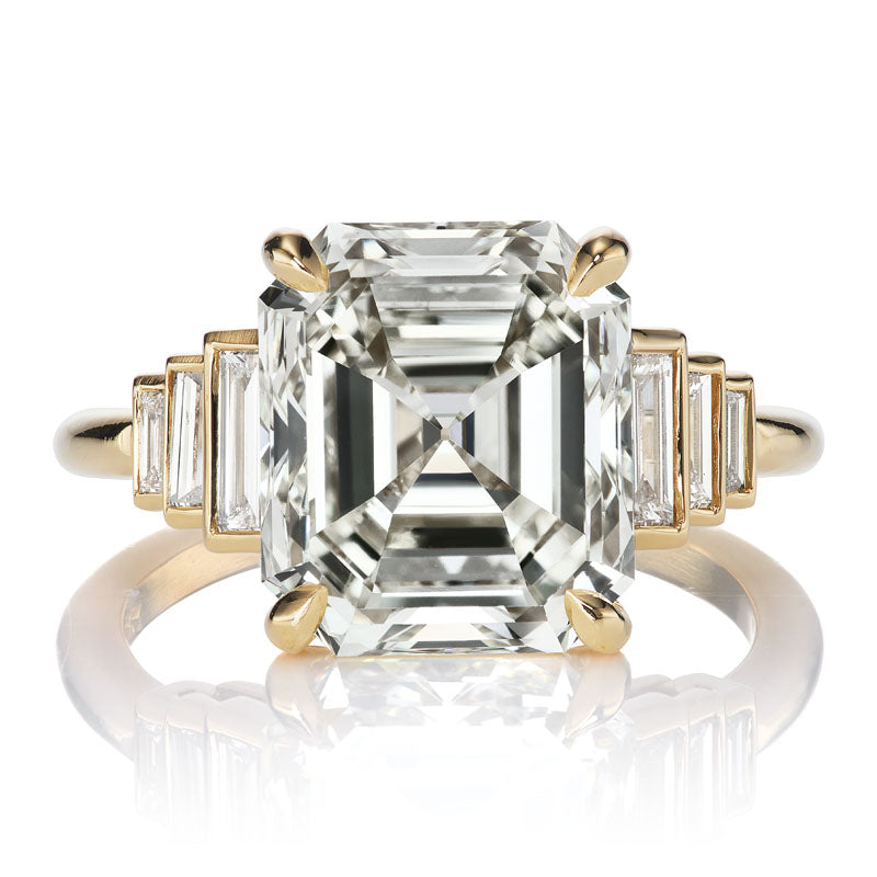 Stunning 5ct Emerald Cut Diamond Ring with Baguettes