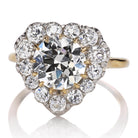 Stunning 3 carat Vintage Heart Shaped Diamond Cluster Ring