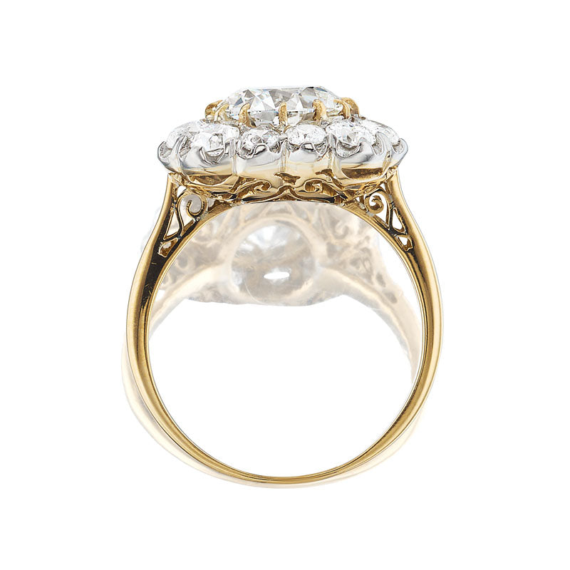 Stunning 3 carat Vintage Heart Shaped Diamond Cluster Ring