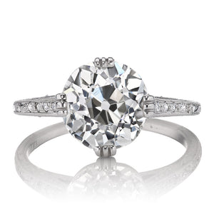 Platinum 3.23-carat Old Mine Cut Diamond Engagement Ring