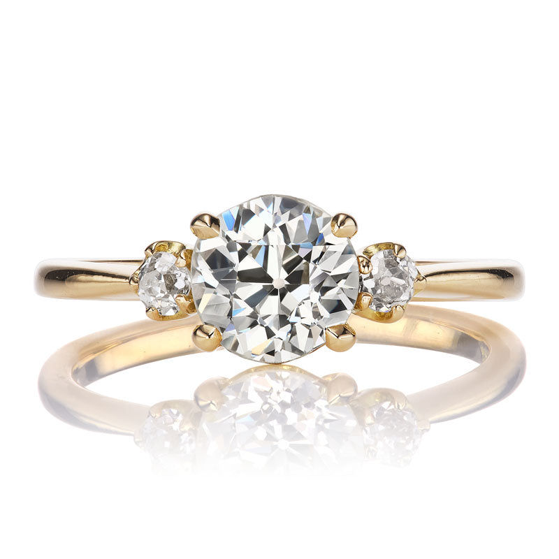 1.17ct Old European Cut Diamond Ring with Accent Stones