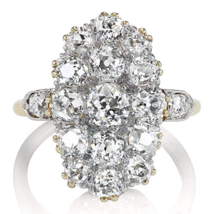 Antique Old Mine Cut Diamond Cluster Ring