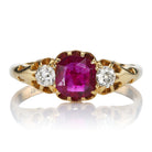 Victorian Antique No-Heat Cushion Cut Burma Ruby