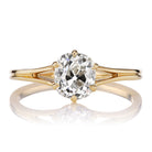 1.30 carat Old Mine Cut Diamond in 6-Prong Split Shank Setting