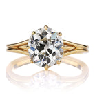 2.65 carat Old Mine Cut Split Shank Engagement Ring