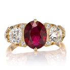 2.03ct Heated Ruby and Diamond Three Stone Ring