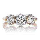 Three Stone Old European Cut Diamonds in Two-Tone Setting