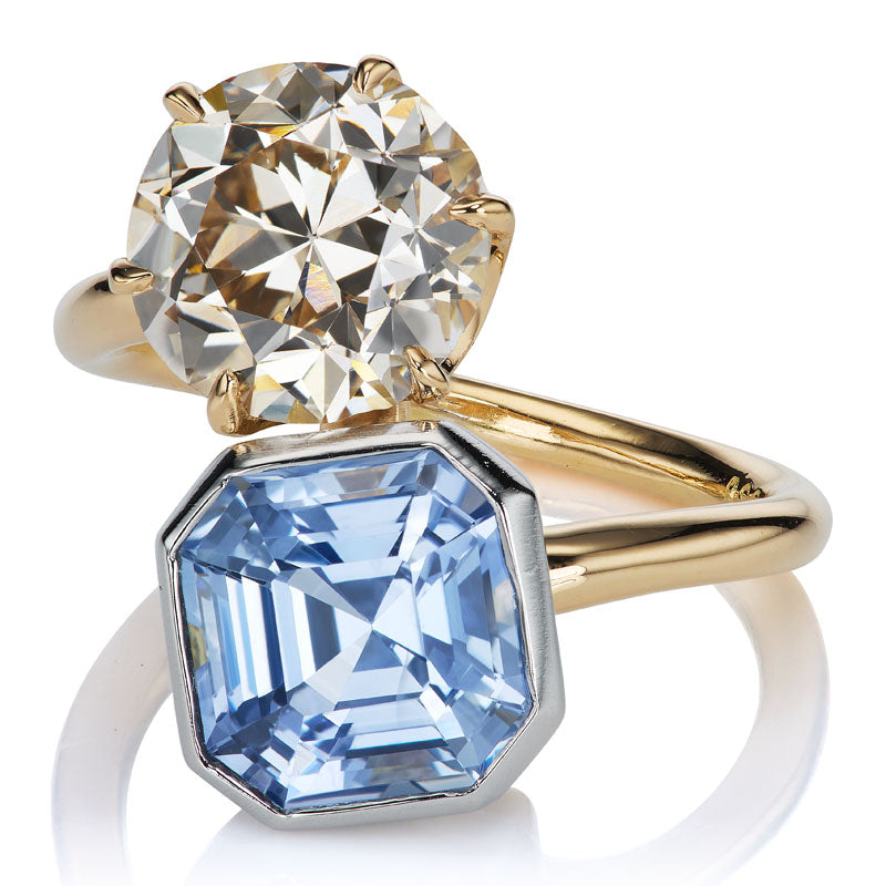 diamond and sapphire toi et moi ring diamond with gemstone