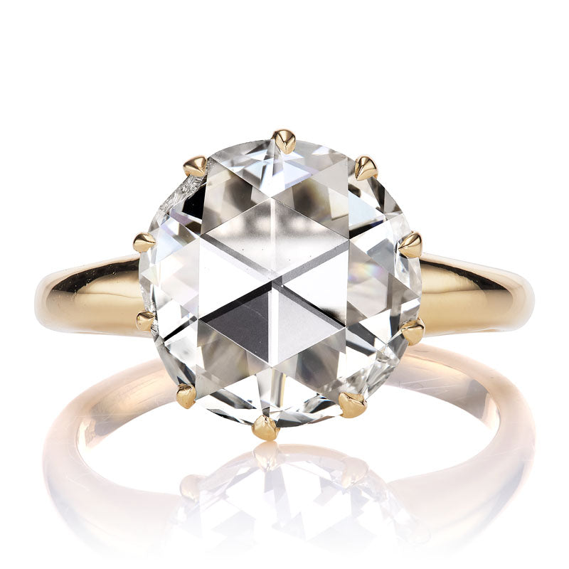 2.70 carat Rose Cut Diamond Engagement Ring