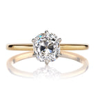 Two-Tone Platinum and 18kt Yellow Gold Solitaire Diamond Ring