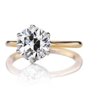 Bright 2.63 ct Old European Cut Diamond in Two-Tone Setting
