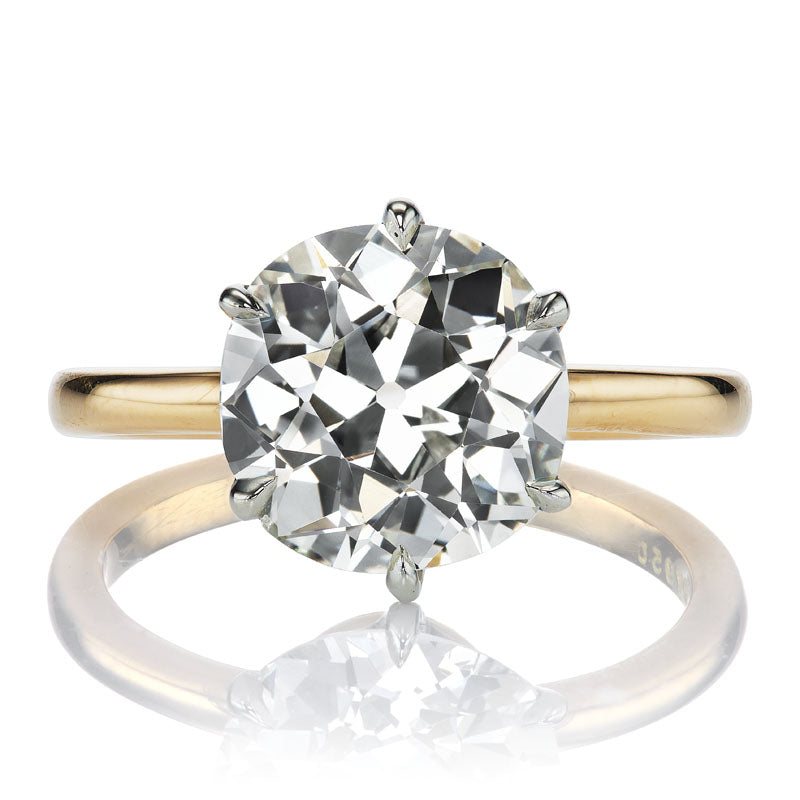 Stunning 3.56ct Old European Cut Diamond in Two-Tone Solitaire Setting