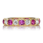 Beautiful Pink Ruby and Diamond Eternity Band