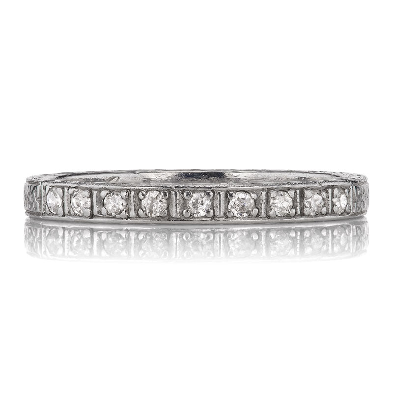 Vintage Platinum Diamond Wedding Band