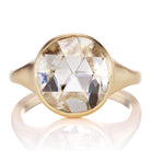 Bezel Set 3.30ct Cushion Rose Cut Diamond in Chunky Gold Setting