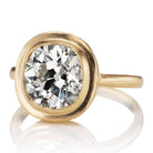 Bezel Set 2.96 ct Old European Cut Engagement Ring