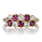 Vintage Diamond and Ruby Checkerboard Ring