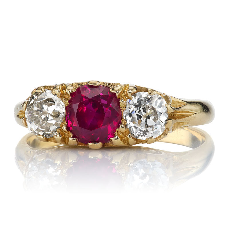 Victorian Ruby + Diamond Ring diamond with gemstone