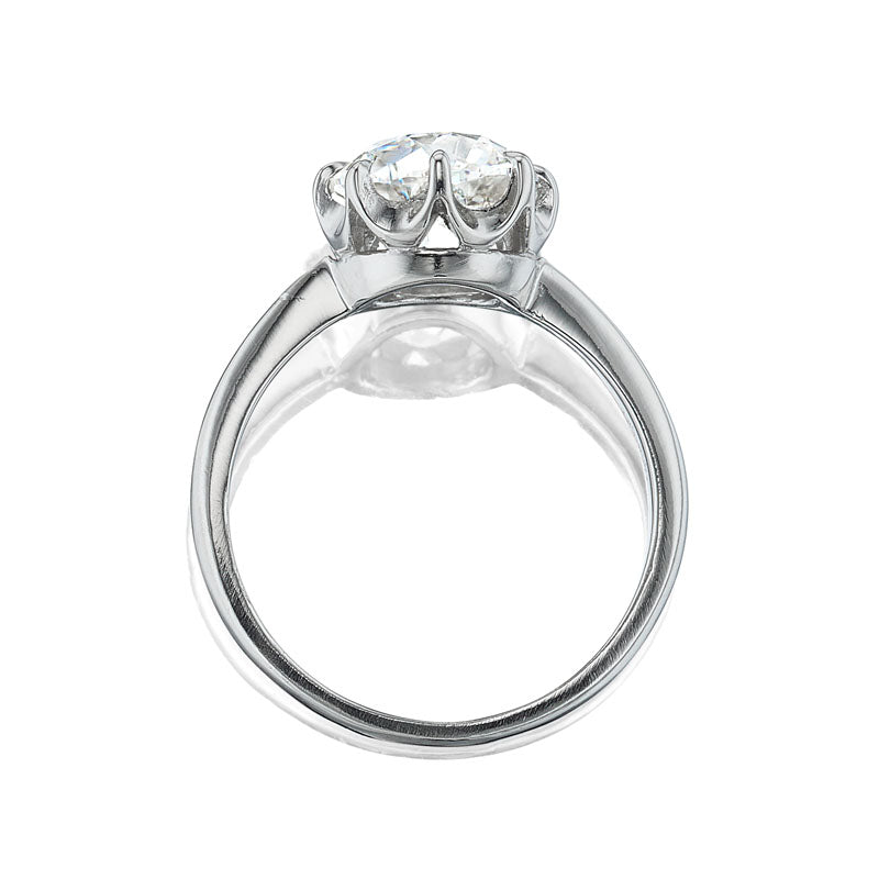 2.61 carat Old Mine Cut Diamond Ring in 8 prong Platinum Setting