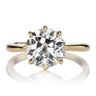 2.66ct Old Euro Cut Diamond in Yellow Gold Solitaire Setting