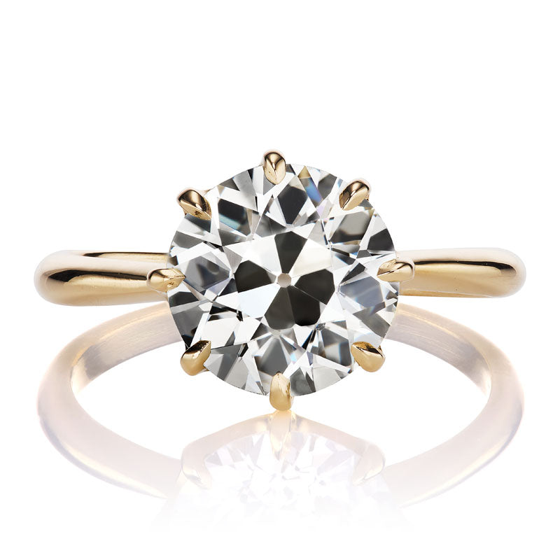 2.71ct Solitaire Old Euro Cut Engagement Ring