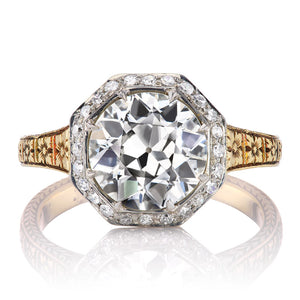 Vintage 2-carat Old Euro Diamond Engagement Ring in Two Tone Setting