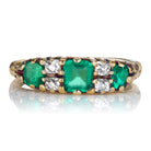 Antique Emerald + Diamond Half Hoop