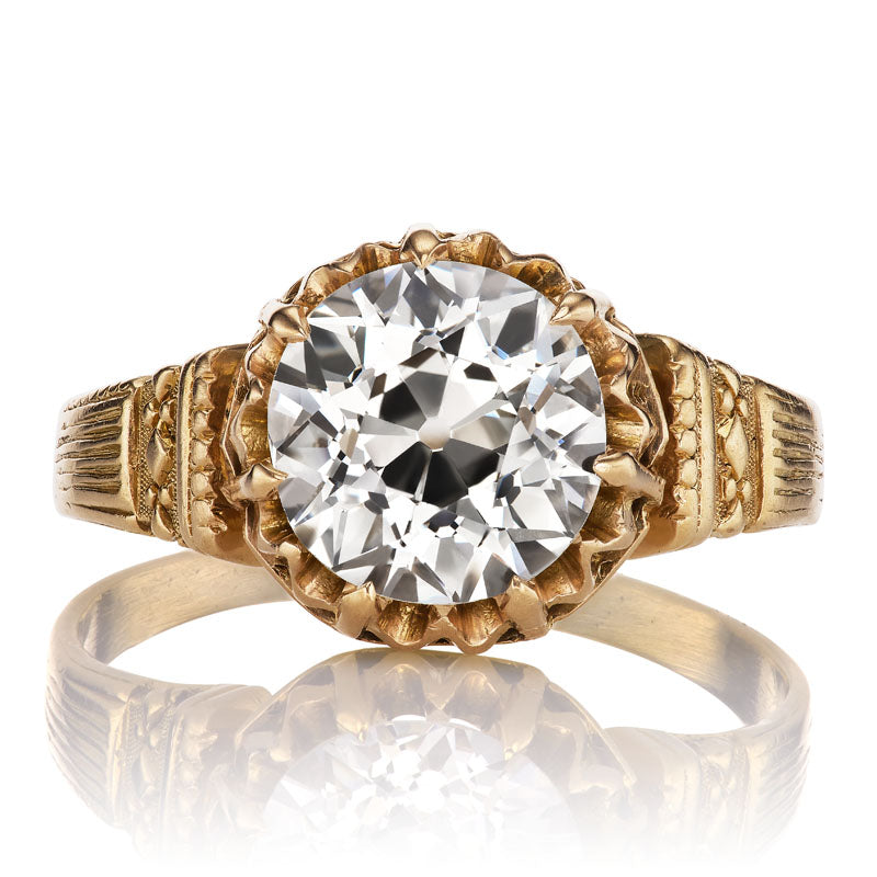Vintage 2.07ct Old European Cut Diamond Engagement Ring