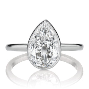 High Color High Clarity 1.76ct Pear Cut Diamond Engagement Ring