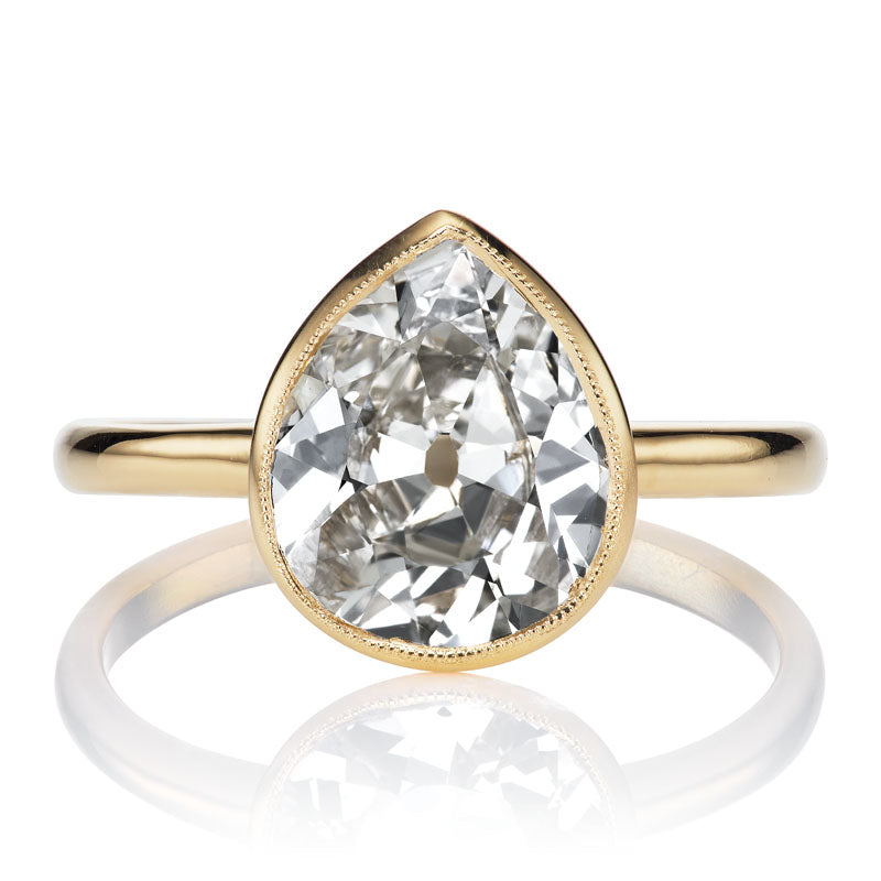 Stunning 2.01ct Bezel Set Pear Cut Diamond