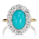 Vintage Turquoise and Diamond Cluster Ring