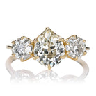 Chubby 1.83ct Pear Cut Diamond Three Stone Ring in Yellow Gold