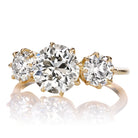 Vintage Three Stone Engagement Ring in Yellow Gold