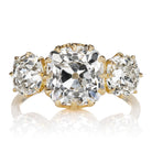 Chunky 3.23ct Old Mine Cut Diamond Three Stone OMC Ring