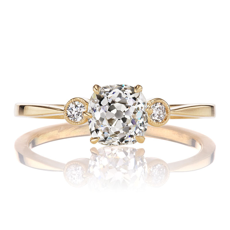 1.07ct Old Mine Cut Engagement Ring with Accent Stones