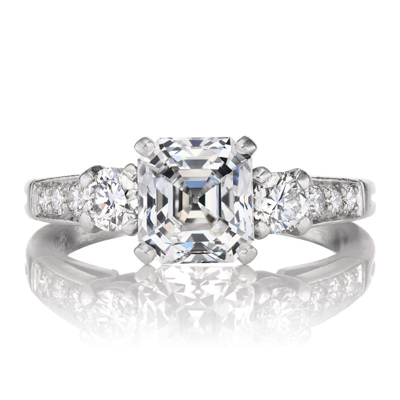 Vintage Tiffany & Co Asscher Cut Platinum Engagement Ring