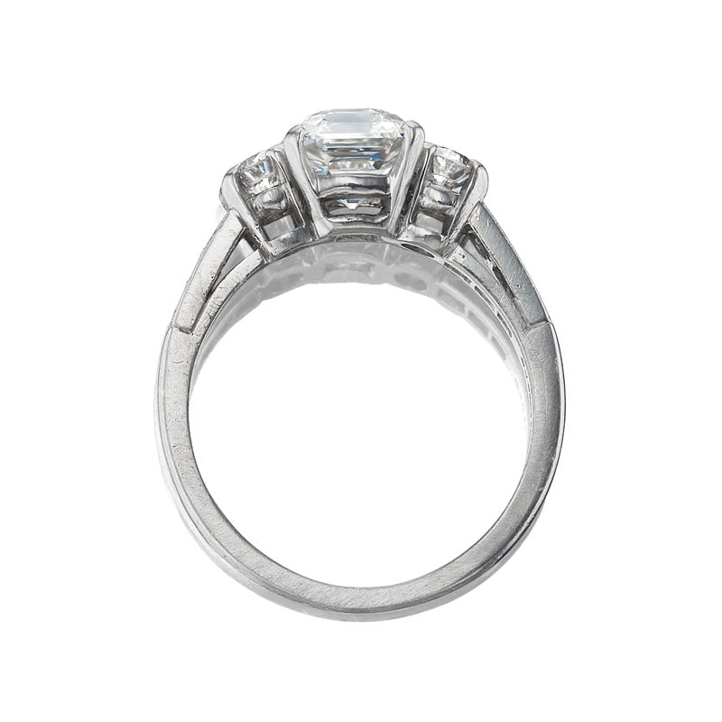 Vintage Tiffany & Co Asscher Cut Platinum Engagement Ring