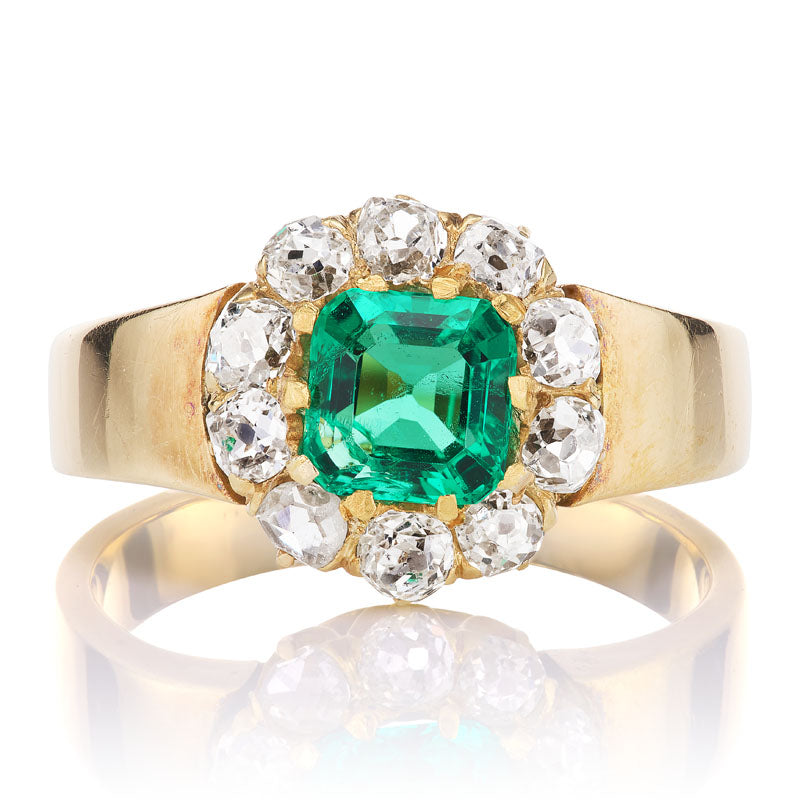 Vintage Colombian Emerald Cluster Ring