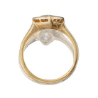 1.71 ct Bezel Set Champagne Colored Pear Shaped Engagement Ring