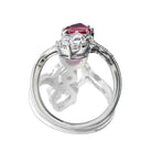Vintage Pear Shaped Diamond & Ruby Toi et Moi Ring