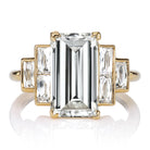 Stunning 3.66ct Step Cut Diamond with French Cut Baguettes