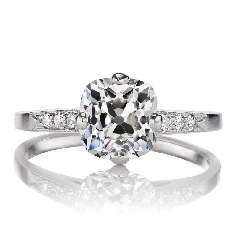1.78 ct Old Mine Cut Diamond in Platinum Compass Prongs
