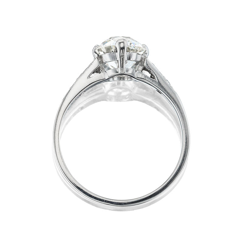 1.78 ct Old Mine Cut Diamond in Platinum Compass Prongs