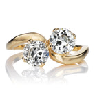 Vintage Yellow Gold Toi et Moi Engagement Ring 
