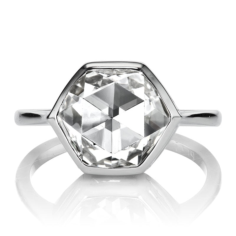 Unique Engagement Ring | 2.90ct Hexagonal Rose Cut Diamond
