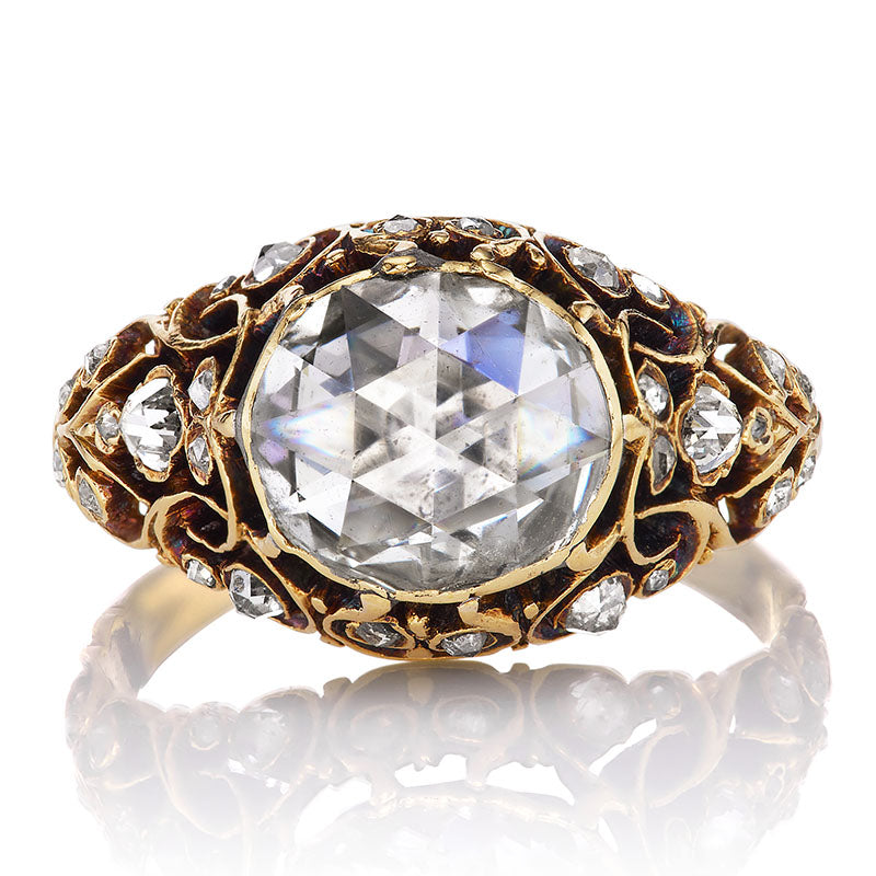 Vintage Rose Cut Diamond Engagement Ring