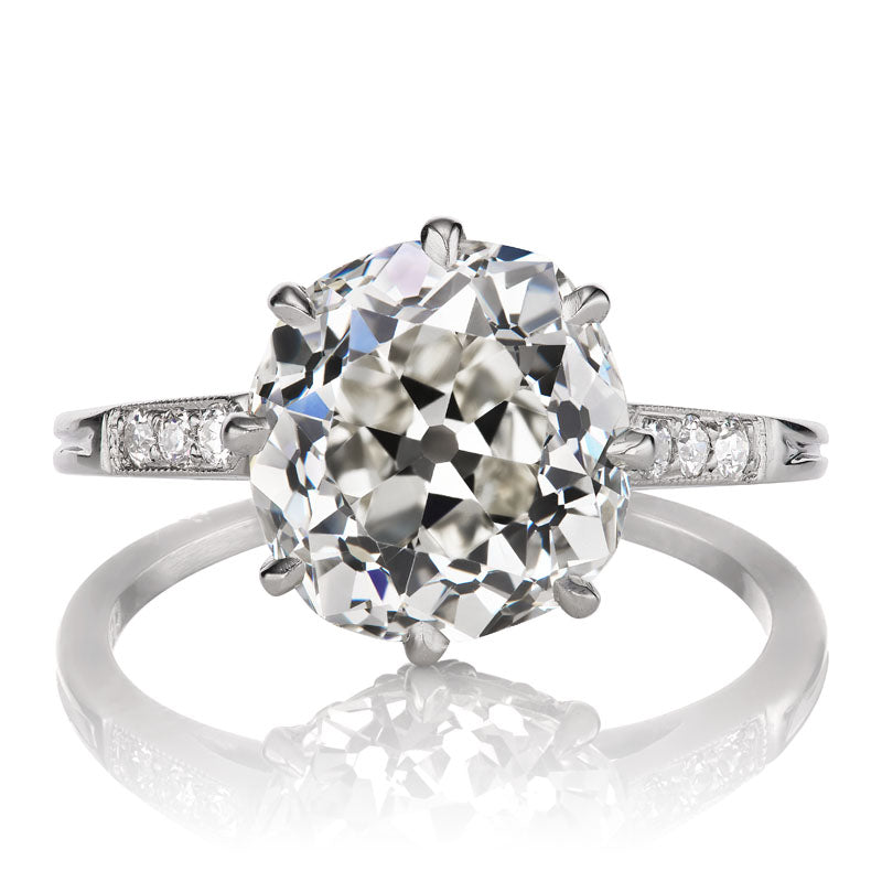 Bright 4.28ct Elongated Old Mine Cut Diamond