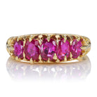Antique Five Stone Ruby Half Hoop