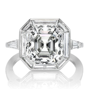 Stunning 5.31ct Asscher Diamond with Baguette Halo